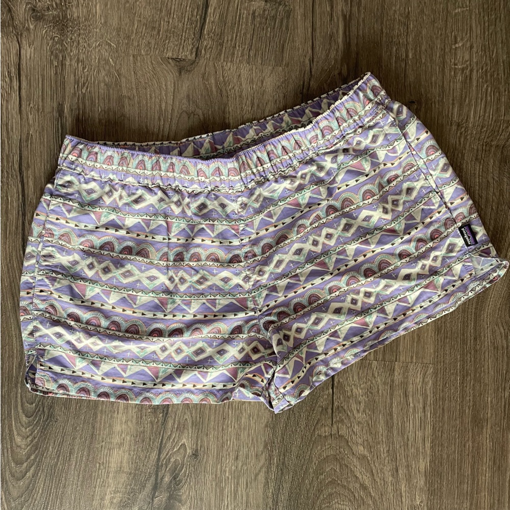 2 Pair Patagonia Women's Barely Baggie Athletic Shorts - Multicolor and Purple - Picture 6 of 7